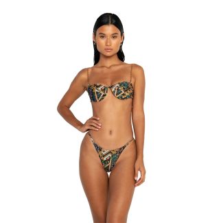 Coral Chain-Strap Balconette Bikini Top