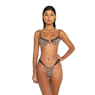 Beige Underwire Panel Charm Bikini Top