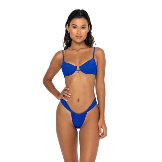 Azure Underwire Panel Charm Sparkle Bikini Top