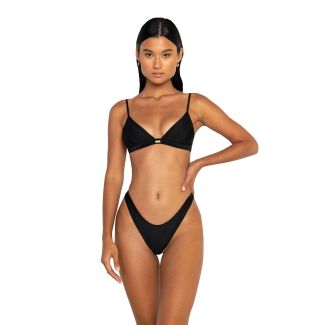 Black Seamless Triangle Panel Bikini Top