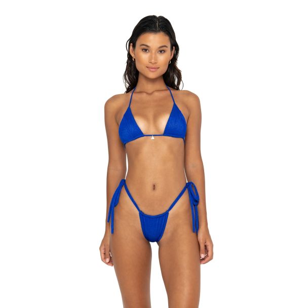 Azure Multi-Wear Triangle Panel Sparkle Bikini Top
