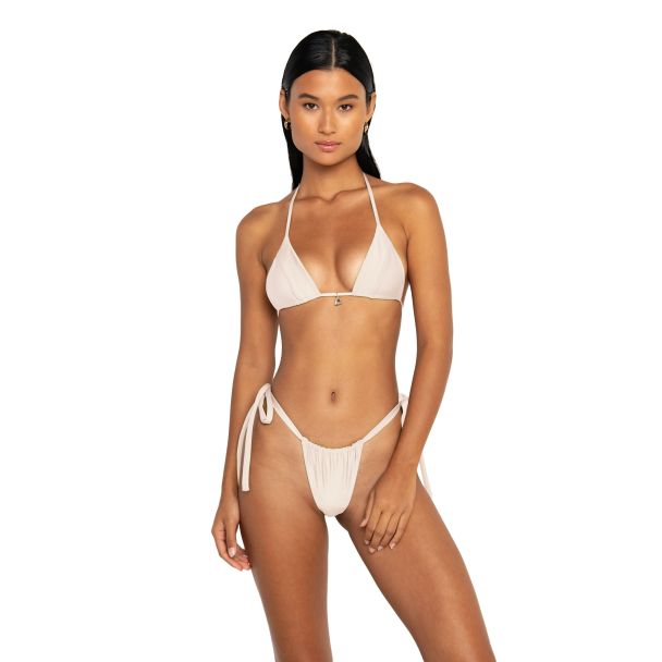 Ivory Seamless Triangle Charm Bikini Top
