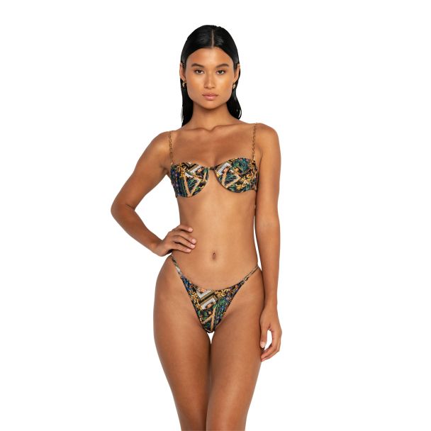 Coral Chain-Strap Balconette Bikini Top